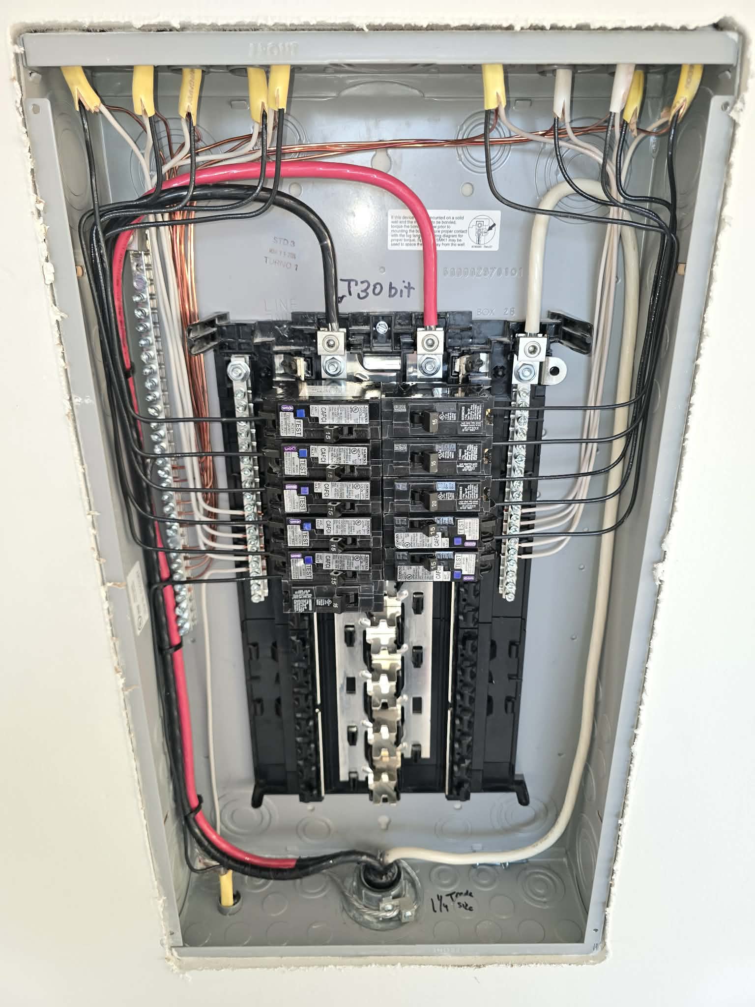 Professional commercial electrician at work